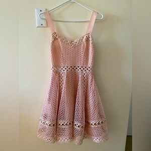 Maje Peach Eyelet Embellished Lace Mini Dress - SIZE 1